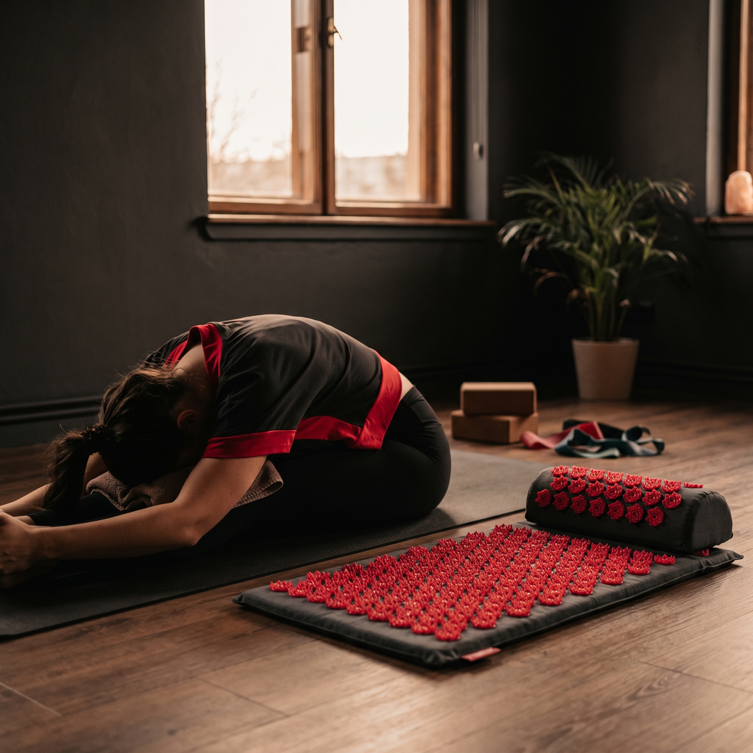 Acupressure Mat and Pillow Set Yoga Spike Mat Body Massage Cushion Foot Massager for Muscle Relaxation Recovery Home Fitness Pilates Use