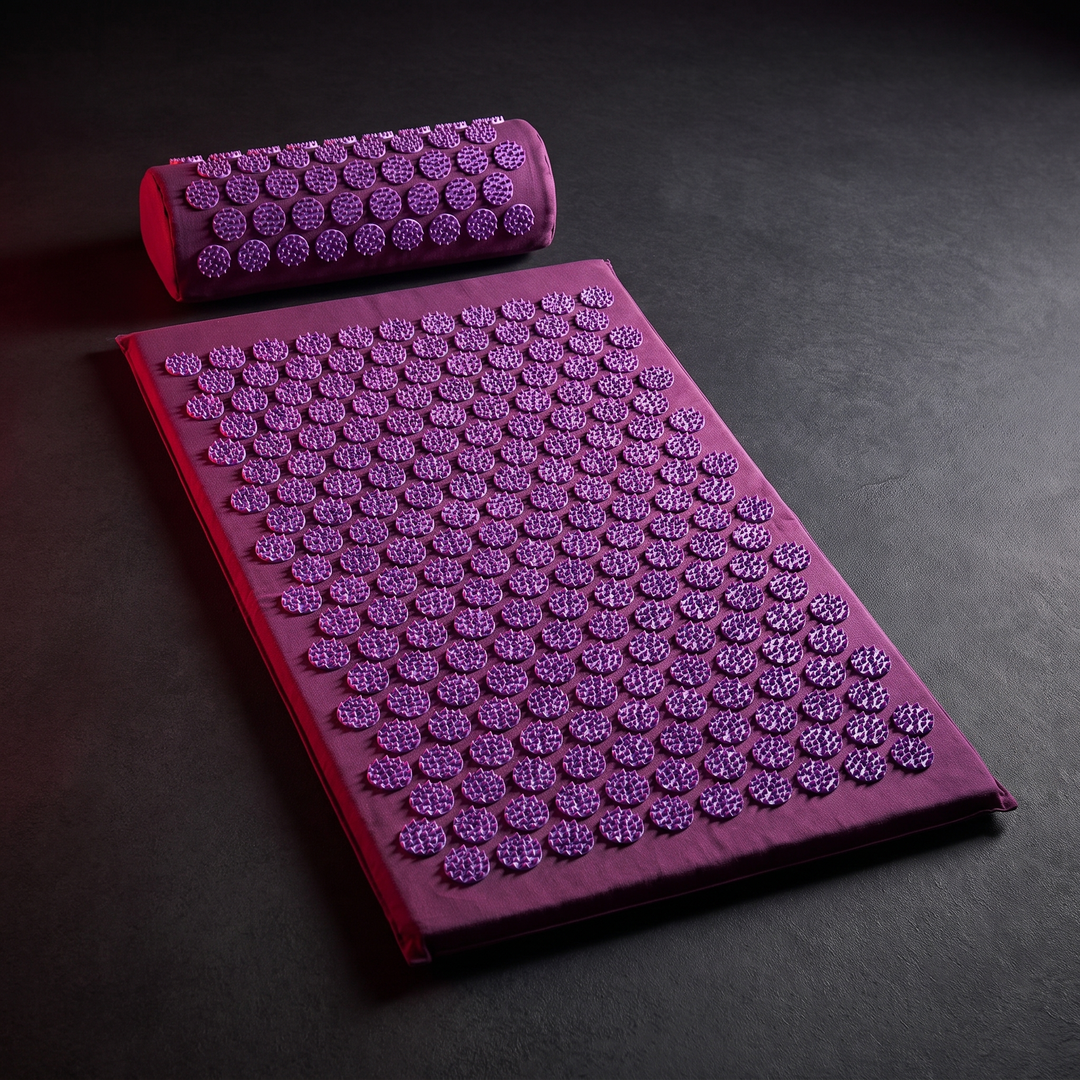 Acupressure Mat and Pillow Set Yoga Spike Mat Body Massage Cushion Foot Massager for Muscle Relaxation Recovery Home Fitness Pilates Use