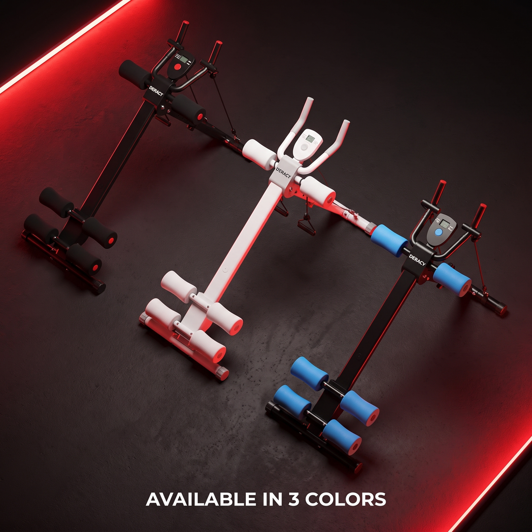 Adjustable Ab Trainer Foldable Abdominal Crunch Machine Core Workout Equipment Home Gym Strength Training 440LBS Capacity