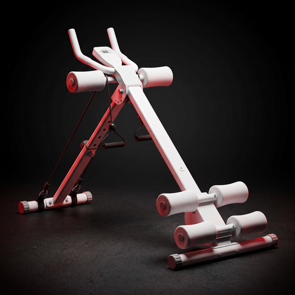 Adjustable Ab Trainer Foldable Abdominal Crunch Machine Core Workout Equipment Home Gym Strength Training 440LBS Capacity