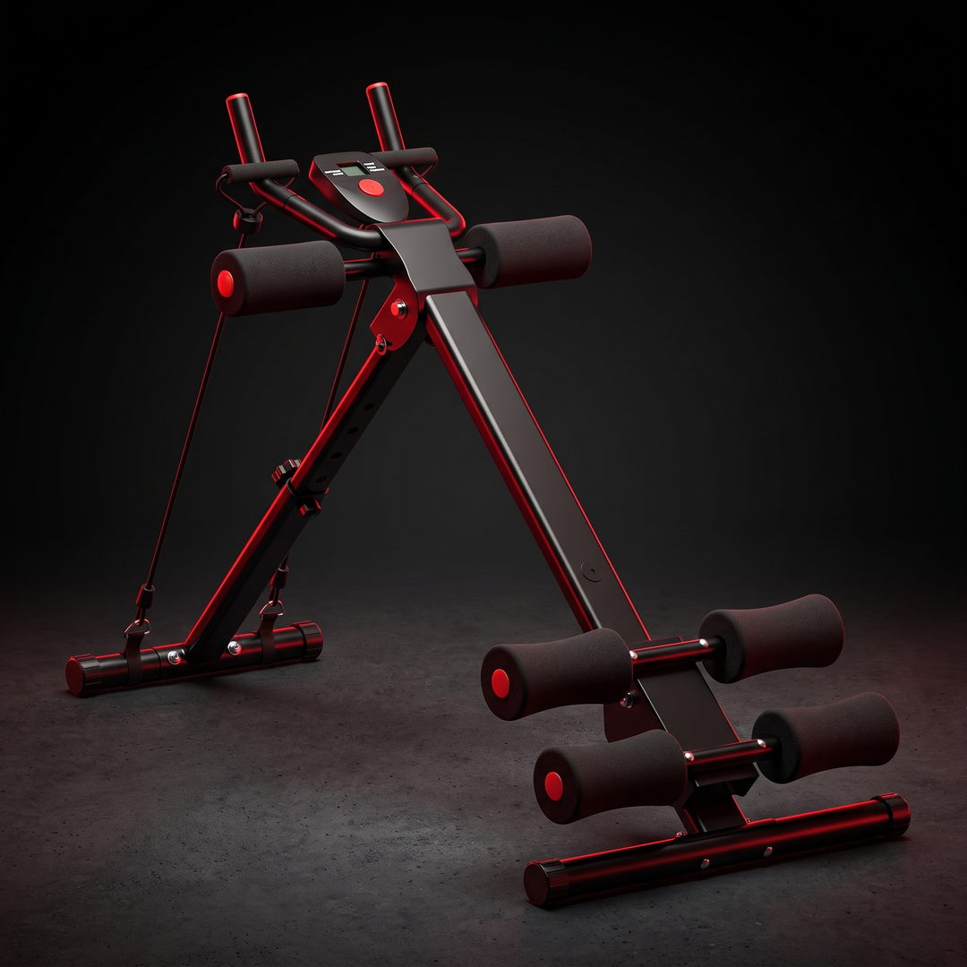 Adjustable Ab Trainer Foldable Abdominal Crunch Machine Core Workout Equipment Home Gym Strength Training 440LBS Capacity