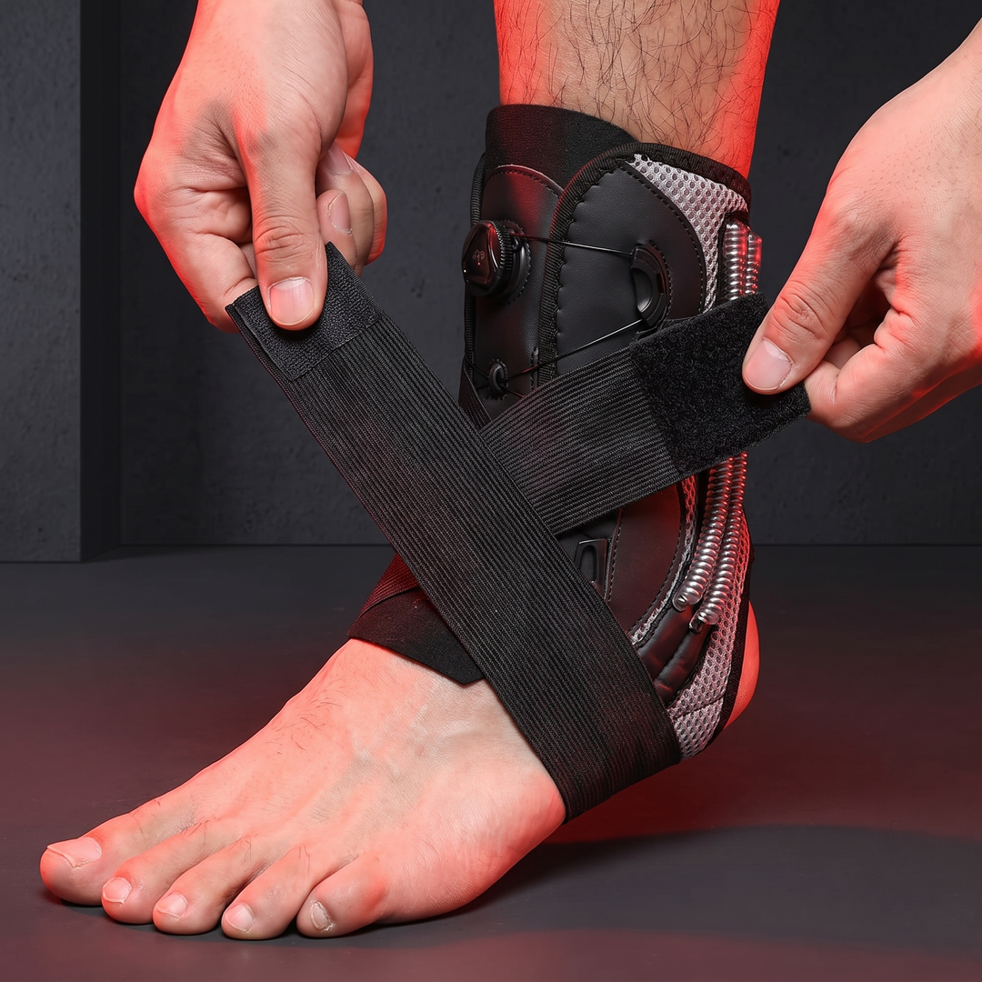 Adjustable Ankle Brace Ankle Support Stabilizer Slim Fit Sprained Ankle Brace for Men Women Compression Ankle Support for Sports Fitness Recovery
