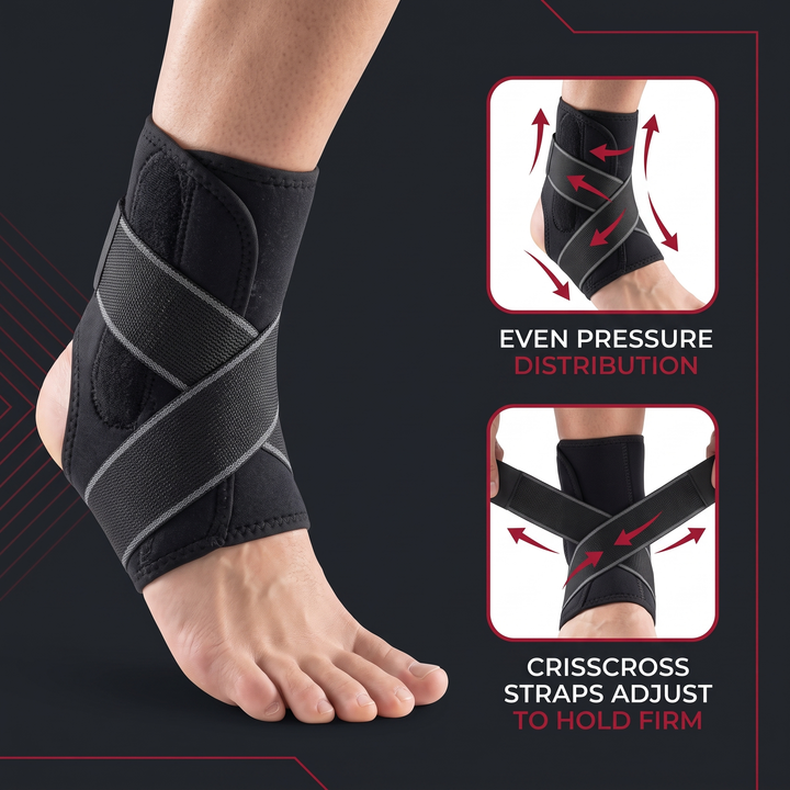Adjustable Ankle Brace Ankle Support Wrap for Men and Women Sports Training Injury Rehabilitation Arthritis Foot Stabiliser Recovery Strap