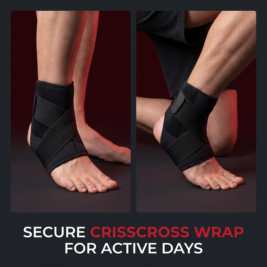 Adjustable Ankle Brace Ankle Support Wrap for Men and Women Sports Training Injury Rehabilitation Arthritis Foot Stabiliser Recovery Strap