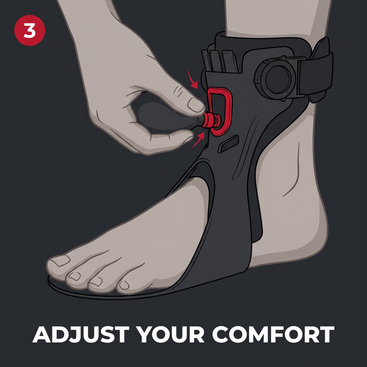 Adjustable Ankle Foot Orthosis Foot Drop Brace with Inflatable Air Cushion Unilateral Support Posture Correction Unisex AFO Brace for Rehabilitation Mobility Recovery Home Use
