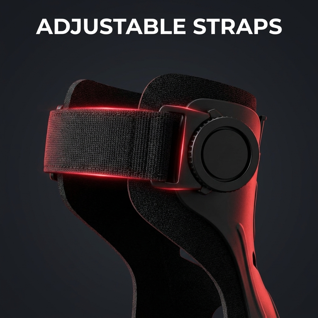 Adjustable Ankle Foot Orthosis Foot Drop Brace with Inflatable Air Cushion Unilateral Support Posture Correction Unisex AFO Brace for Rehabilitation Mobility Recovery Home Use