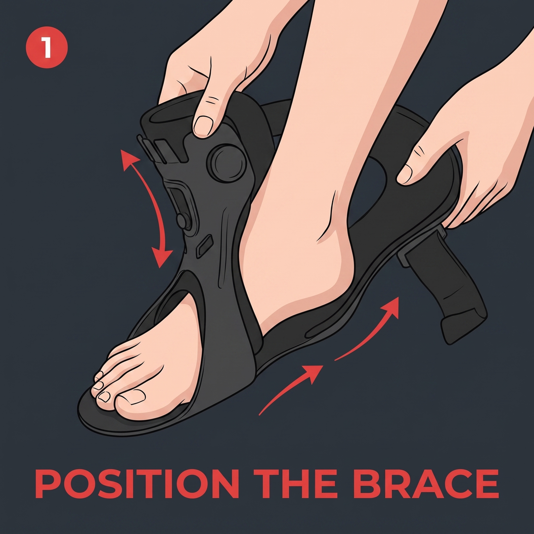 Adjustable Ankle Foot Orthosis Foot Drop Brace with Inflatable Air Cushion Unilateral Support Posture Correction Unisex AFO Brace for Rehabilitation Mobility Recovery Home Use