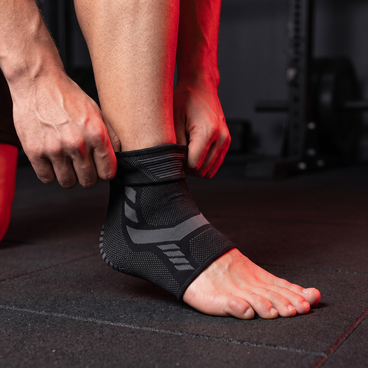 Adjustable Ankle Support Strap Compression Sleeve Knit Stretch Brace Joint Protector Sports Gym Injury Recovery Elastic Belt