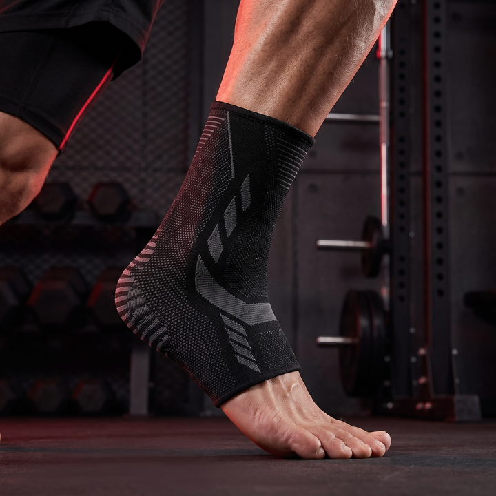 Adjustable Ankle Support Strap Compression Sleeve Knit Stretch Brace Joint Protector Sports Gym Injury Recovery Elastic Belt
