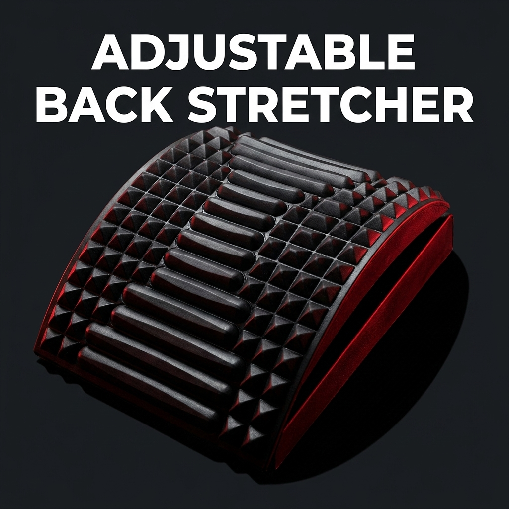 Adjustable Back Stretcher Lumbar Support Board Spine Deck Back Cracker Device for Lower Back Pain Relief Posture Correction Home Use