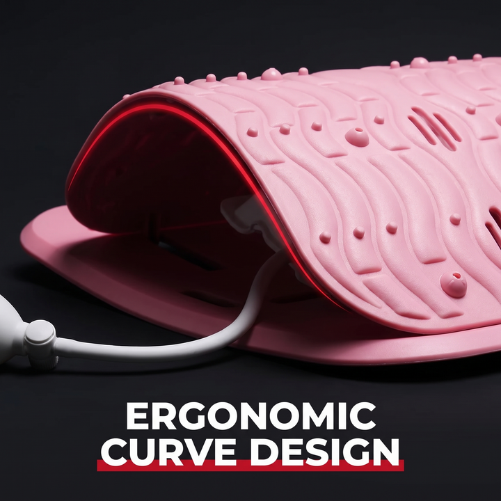 Adjustable Back Stretcher Lumbar Traction Device Ergonomic Lumbar Support Board Manual Airbag Spine Decompression Stretching Board for Home Use