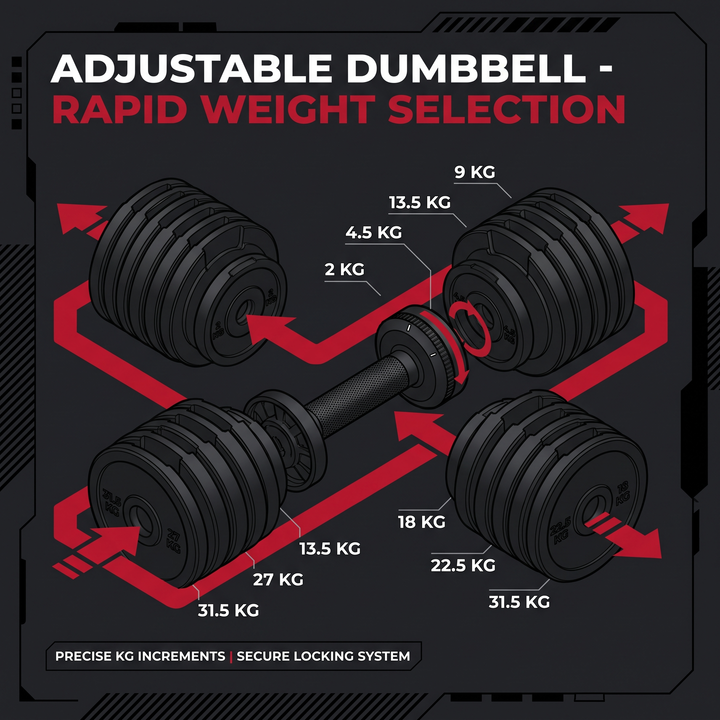 Adjustable Dumbbell Set 40KG Decagonal Quick-Change Weight Dumbbells Home Gym Strength Training Free Weights Fitness Workout Equipment