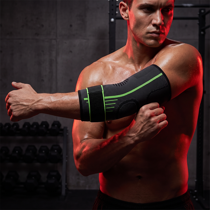 Adjustable Elbow Compression Sleeve Support Brace Arm Warmer Arthritis Bandage Pad Guard Unisex Stretch Fit for Gym Fitness Recovery Training