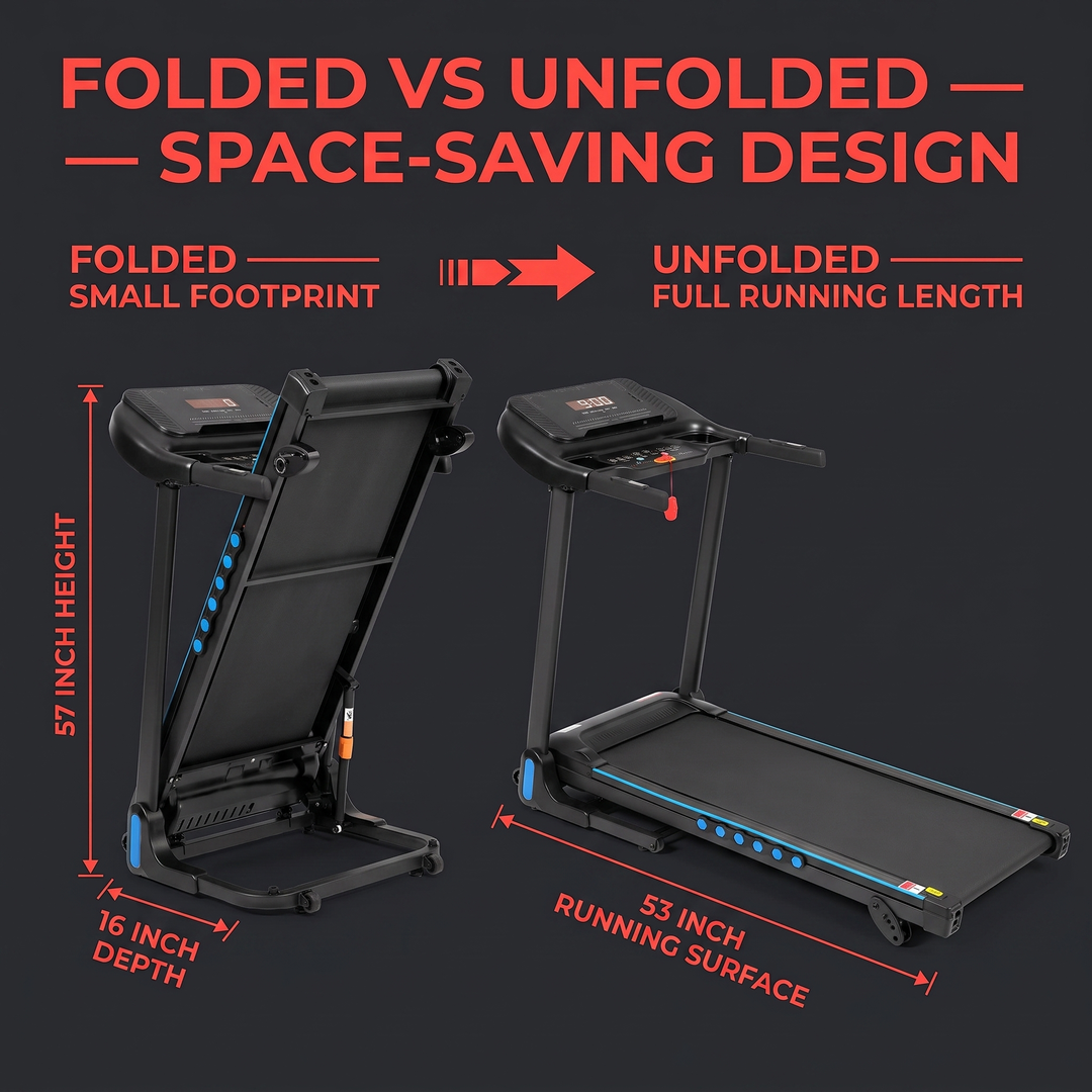 Adjustable Incline Treadmill Auto Foldable 4-in-1 Home Treadmill 350LB Capacity Multi-Layer Belt Walking Running Machine for Home Gym Fitness Training