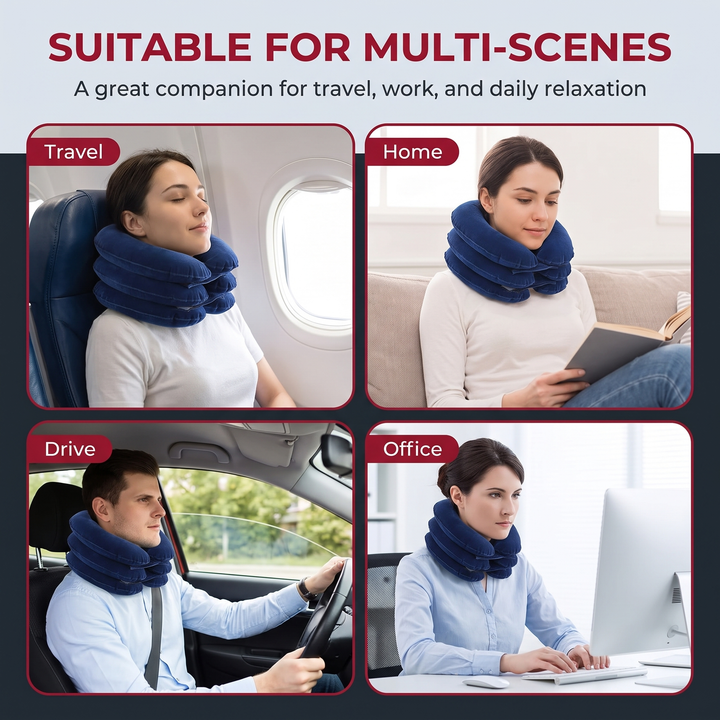 Adjustable Inflatable Cervical Neck Traction Device Air Pump Collar Neck Support Brace Spine Decompression Home Physiotherapy Rehabilitation