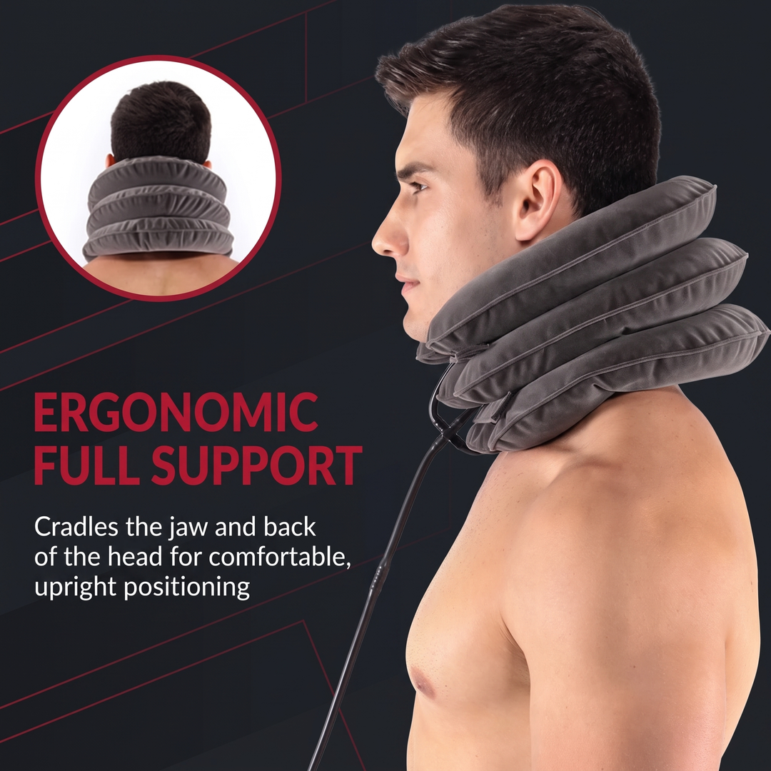 Adjustable Inflatable Cervical Neck Traction Device Air Pump Collar Neck Support Brace Spine Decompression Home Physiotherapy Rehabilitation