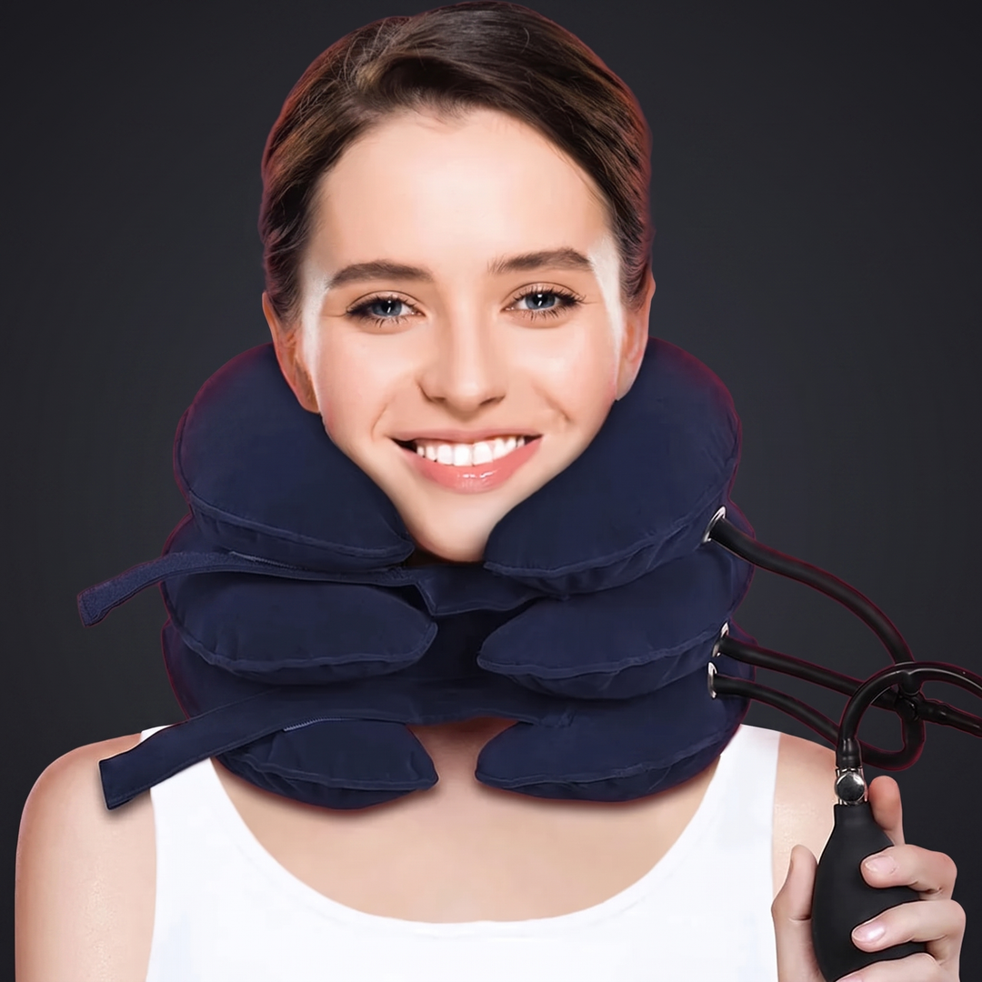 Adjustable Inflatable Cervical Neck Traction Device Air Pump Collar Neck Support Brace Spine Decompression Home Physiotherapy Rehabilitation