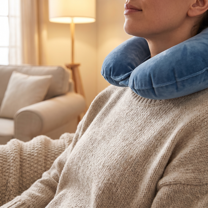 Adjustable Inflatable Neck Stretcher Cervical Traction Device Air Pump Neck Brace 3-Chamber Support for Stress Relief Home Office Use Men Women