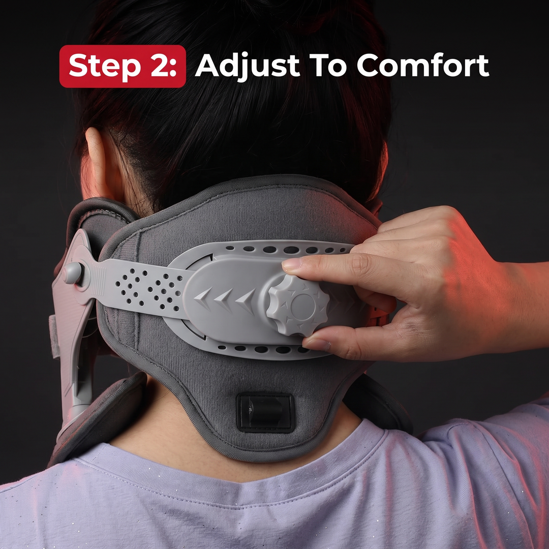 Adjustable Infrared Heating Neck Traction Collar Cervical Support Brace Neck Stretcher for Pain Relief Posture Correction Physiotherapy Recovery Home Use