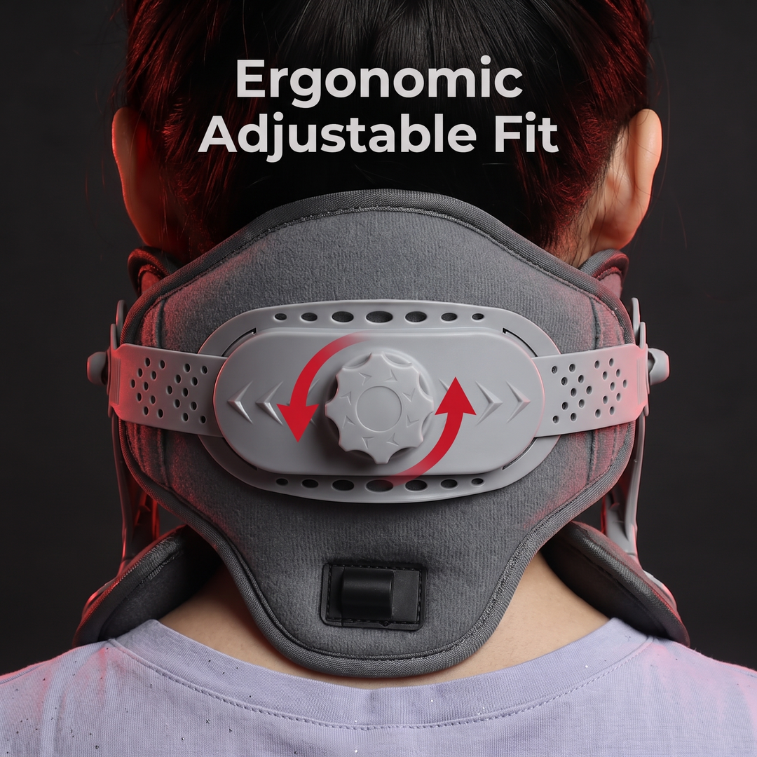 Adjustable Infrared Heating Neck Traction Collar Cervical Support Brace Neck Stretcher for Pain Relief Posture Correction Physiotherapy Recovery Home Use