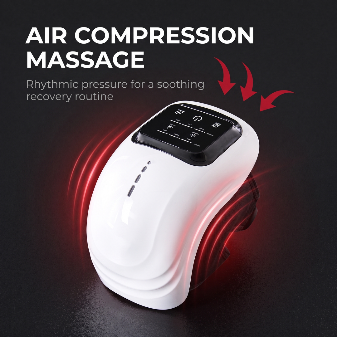 Adjustable Knee Massager with Air Compression Vibration Heat Infrared Therapy for Knee Elbow Shoulder Pain Relief Recovery Home Use