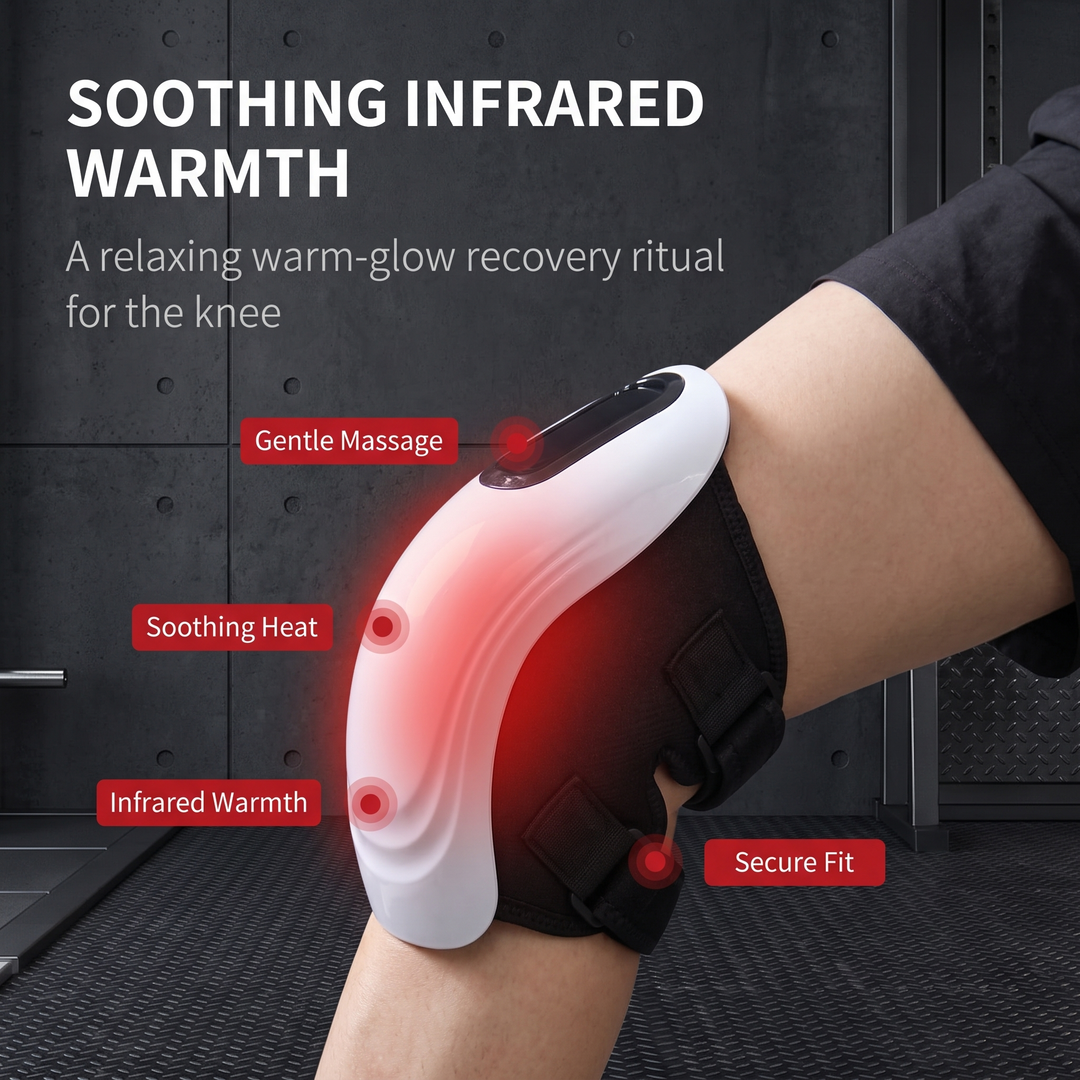 Adjustable Knee Massager with Air Compression Vibration Heat Infrared Therapy for Knee Elbow Shoulder Pain Relief Recovery Home Use