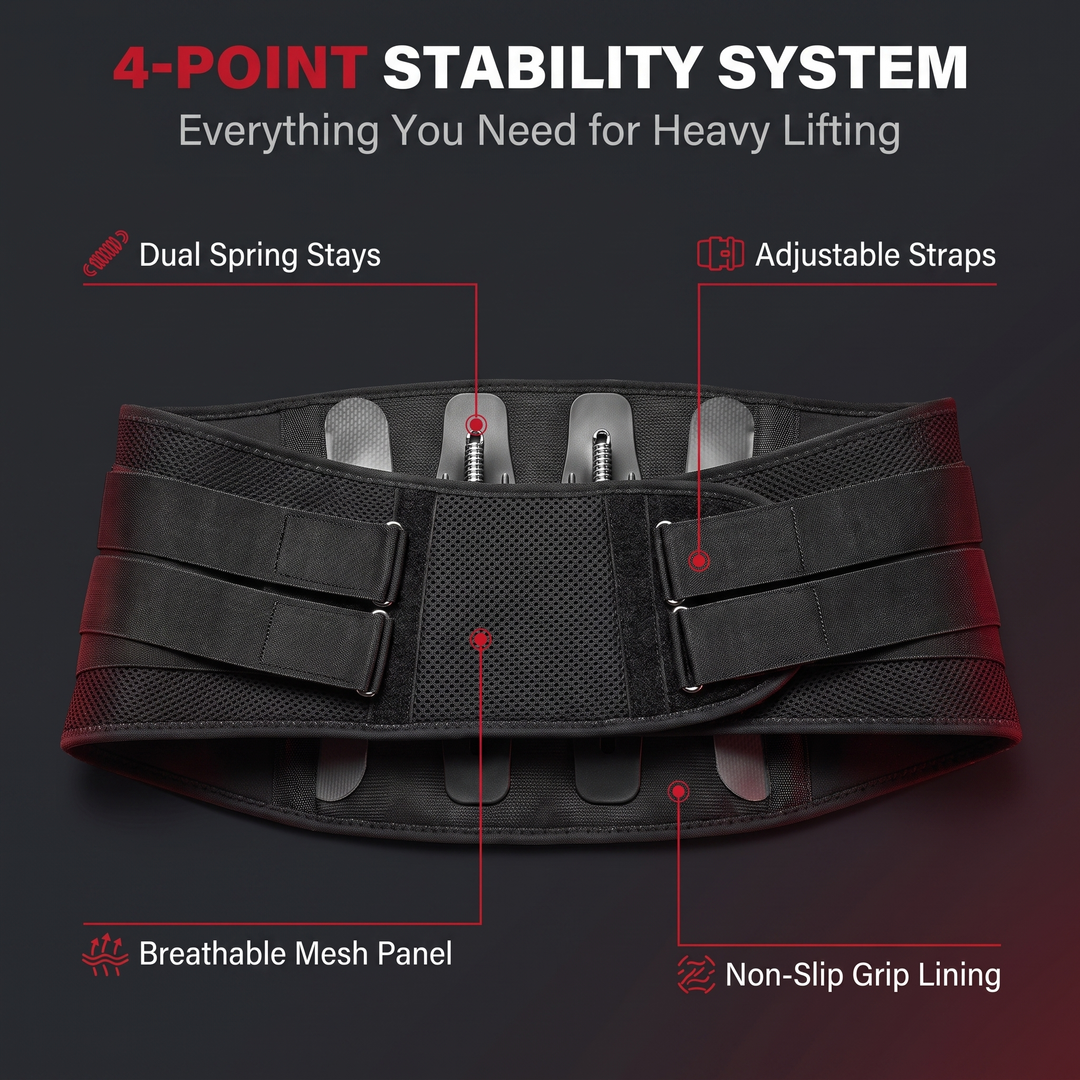 Adjustable Lower Back Brace Lumbar Support Belt for Pain Relief Lifting Work Posture Support Flexible Waist Brace for Men Women Home Gym Recovery