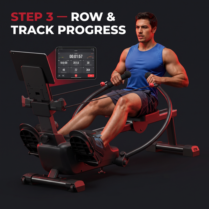 Adjustable Magnetic Rowing Machine 16 Level Resistance Quiet Rower with App Training Home Gym Full Body Cardio Fitness Rowing Machine for Strength Endurance Recovery