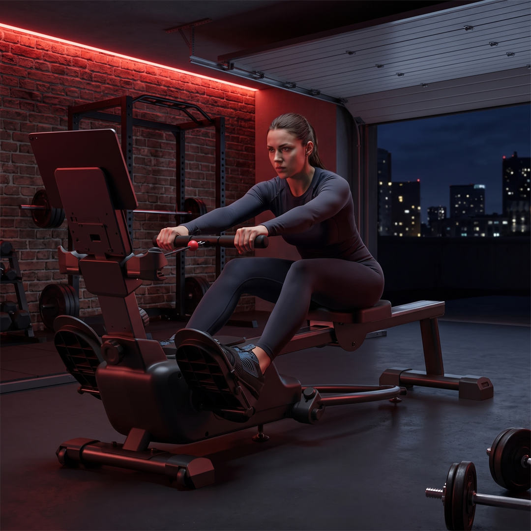 Adjustable Magnetic Rowing Machine 16 Level Resistance Quiet Rower with App Training Home Gym Full Body Cardio Fitness Rowing Machine for Strength Endurance Recovery