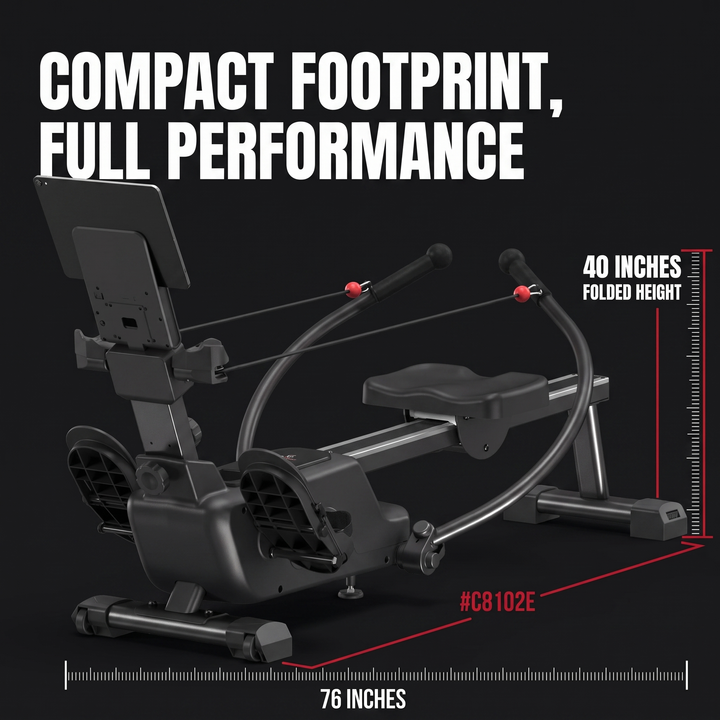 Adjustable Magnetic Rowing Machine 16 Level Resistance Quiet Rower with App Training Home Gym Full Body Cardio Fitness Rowing Machine for Strength Endurance Recovery