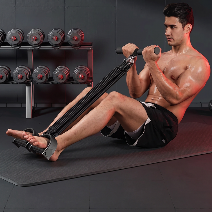 Adjustable Multifunctional Pedal Resistance Trainer Sit Up Bar Core Ab Workout Pull Exerciser Home Gym Strength Training Fitness Equipment