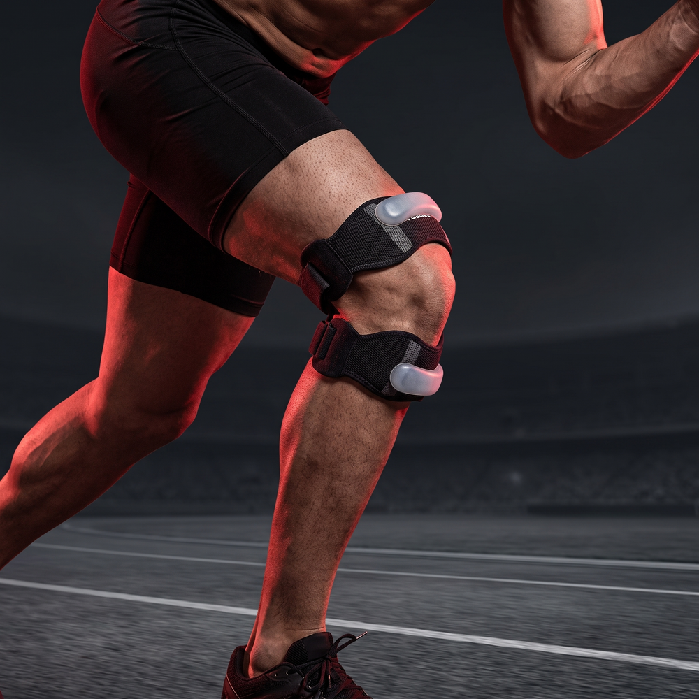 Adjustable Patella Knee Strap with Ergonomic Silicone Pad Patellar Tendon Support Compression Brace Breathable Sports Knee Band for Running Cycling Fitness