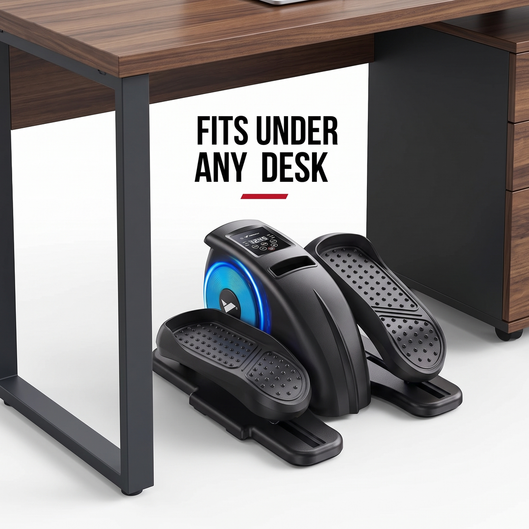 Adjustable Under Desk Elliptical Machine Pedal Exerciser Leg Foot Trainer Low Impact Home Office Fitness Equipment for Seniors Adults Fully Assembled Compact Seated Workout