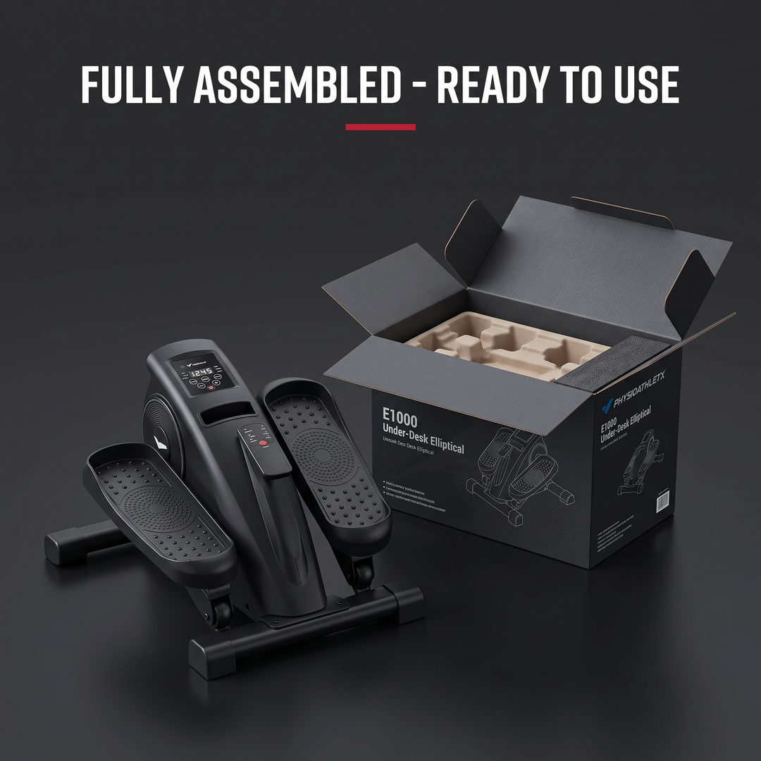 Adjustable Under Desk Elliptical Machine Pedal Exerciser Leg Foot Trainer Low Impact Home Office Fitness Equipment for Seniors Adults Fully Assembled Compact Seated Workout