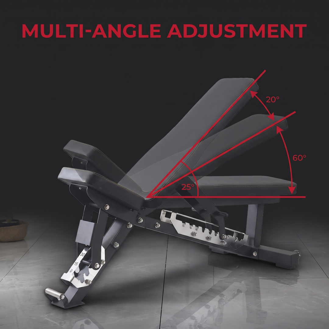 Adjustable Weight Bench Multi-Angle Incline Decline Flat Bench Press Home Gym Strength Training Workout Bench Commercial Grade Fitness Bench for Full Body Exercise