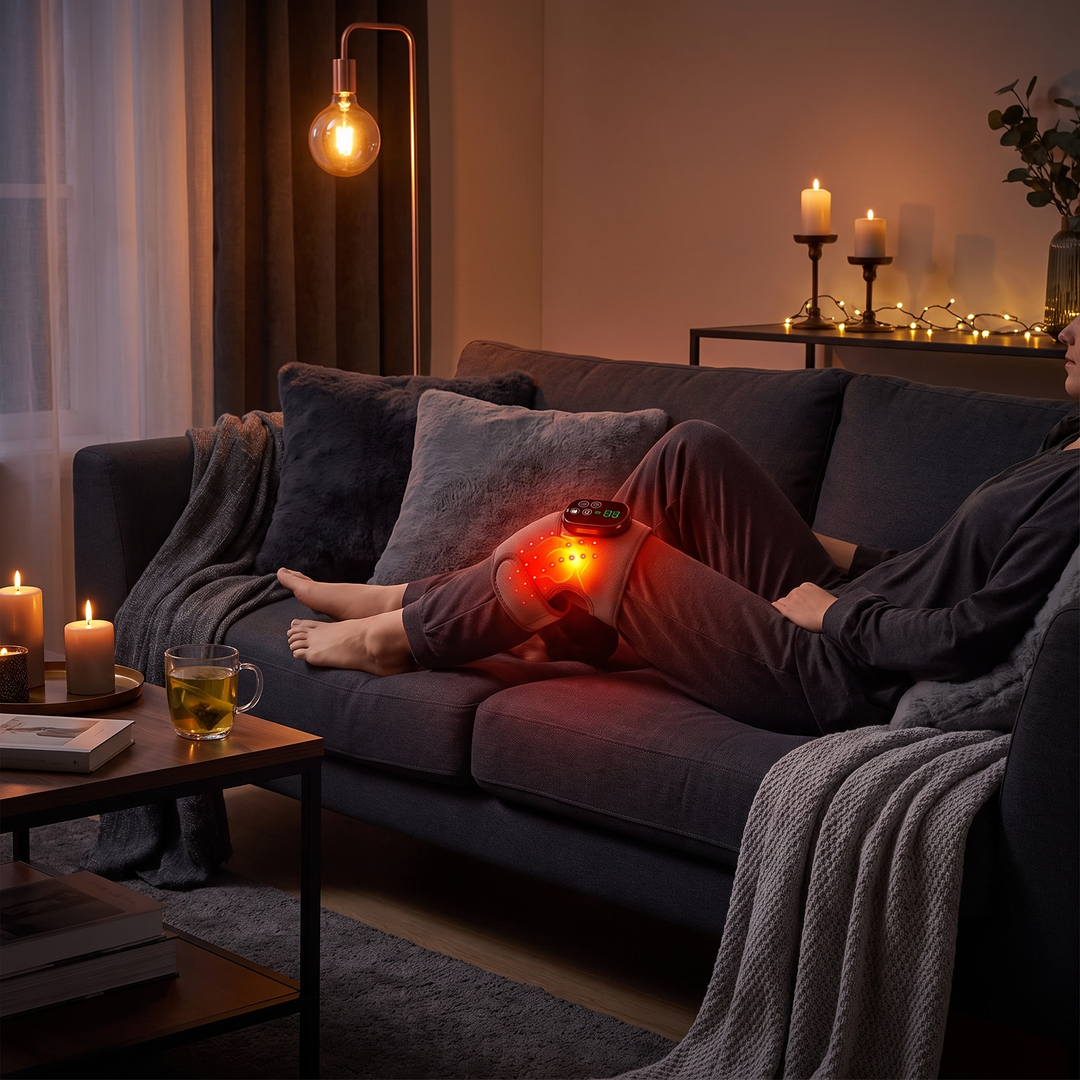 Cordless Heated Knee Wrap with Red Light Therapy 4 Temperature Settings Timer USB-C Rechargeable 5000mAh Knee Brace for Shoulder Elbow Home Use Recovery