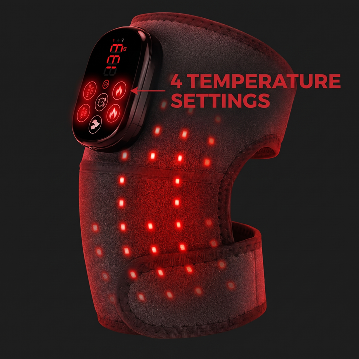 Cordless Heated Knee Wrap with Red Light Therapy 4 Temperature Settings Timer USB-C Rechargeable 5000mAh Knee Brace for Shoulder Elbow Home Use Recovery
