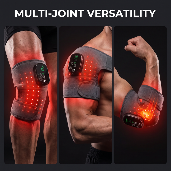 Cordless Heated Knee Wrap with Red Light Therapy 4 Temperature Settings Timer USB-C Rechargeable 5000mAh Knee Brace for Shoulder Elbow Home Use Recovery