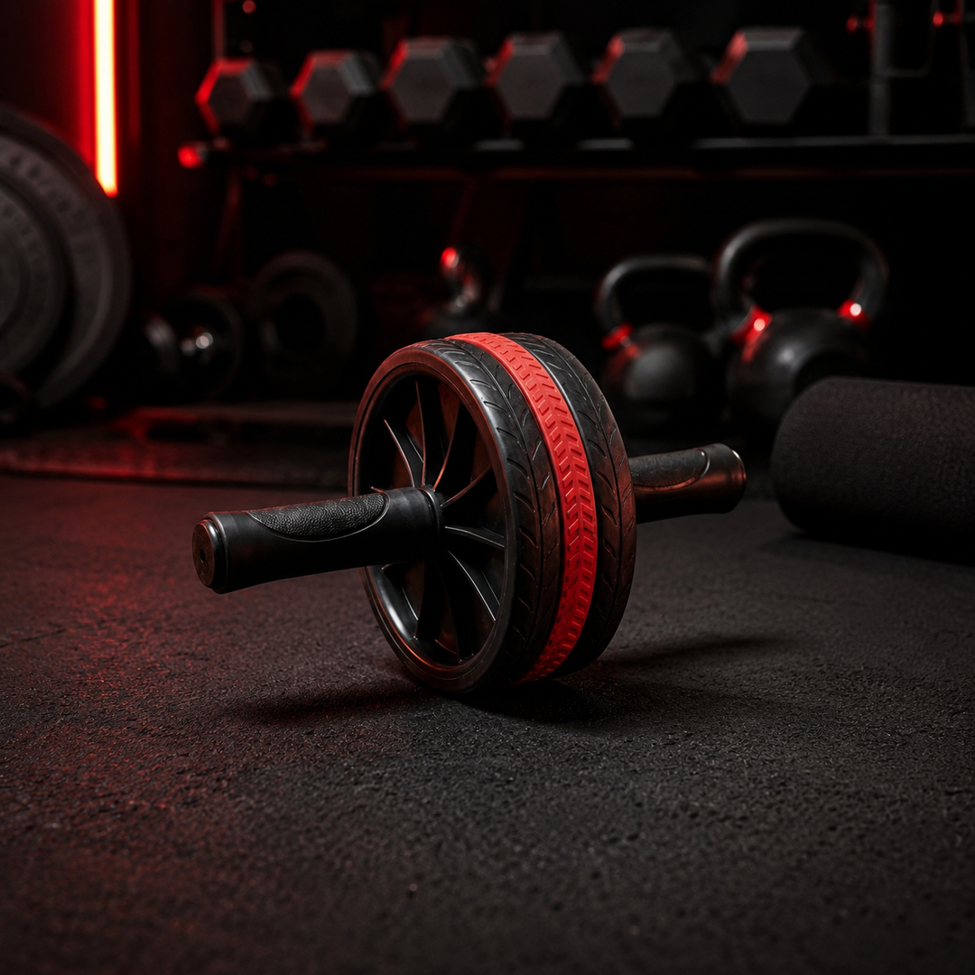 Dual-Wheel Ab Roller with Non-Slip Handles for Core Training