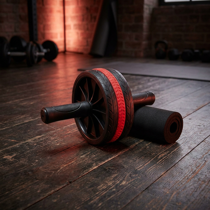Dual-Wheel Ab Roller with Non-Slip Handles for Core Training