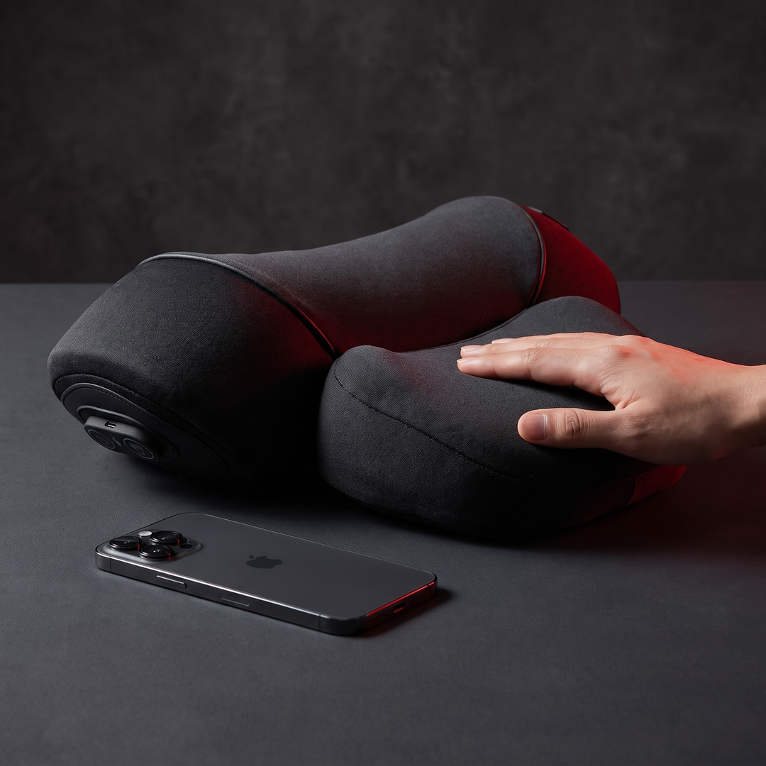 Electric Neck Massager Pillow Cervical Traction Support Pillow with Heat Vibration Massage Orthopedic Neck Stretcher for Back Pain Relief Home Use