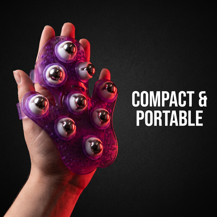Ergonomic 360° Rotating Body Massager 9 Steel Ball Roller Full Body Muscle Relief Tool Silicone Grip Abdomen Leg Back Massage Recovery