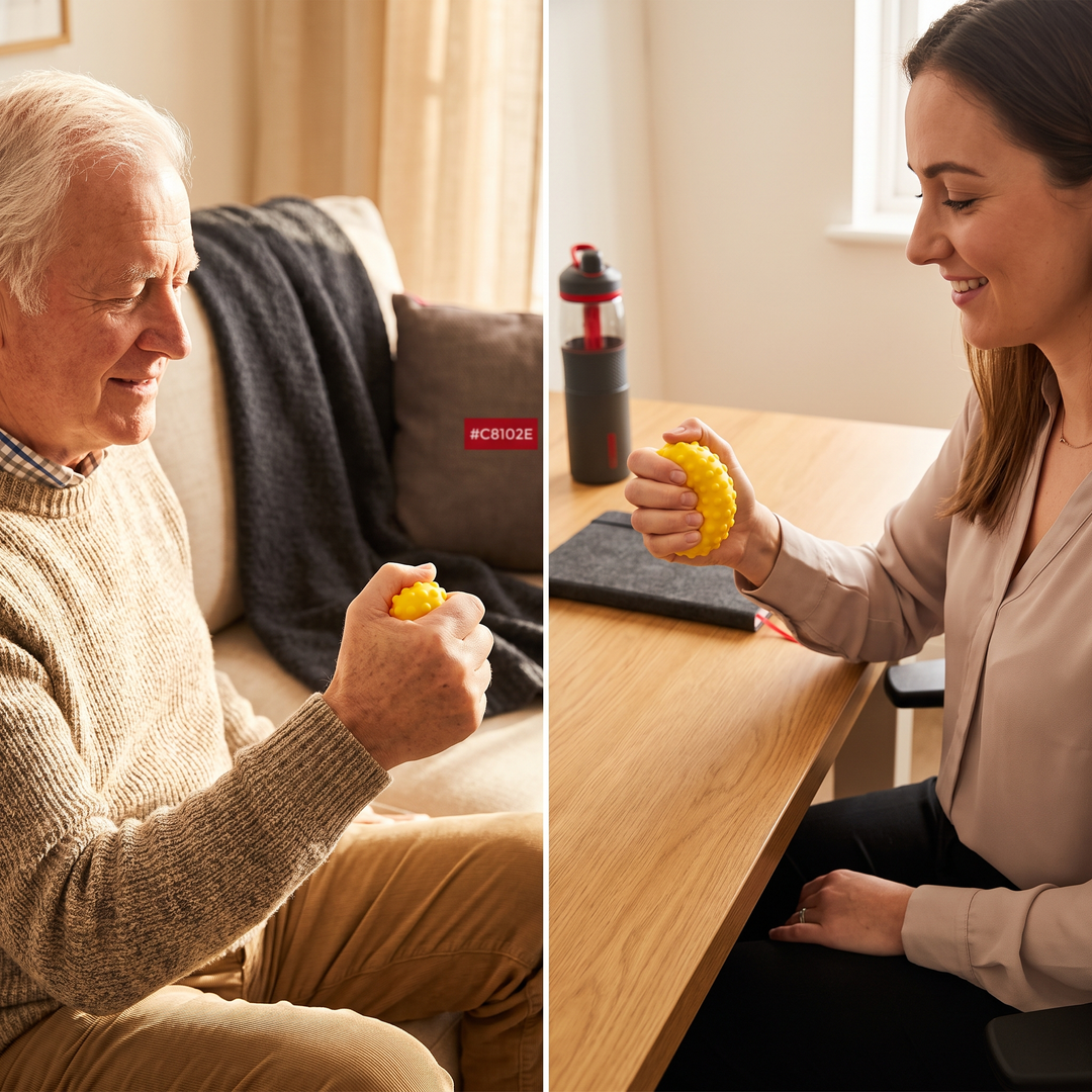 Ergonomic Hand Therapy Grip Strengthener Ball PU Finger Exercise Ball for Hand Strength Rehabilitation Recovery Mobility Training Suitable for Seniors Office Workers