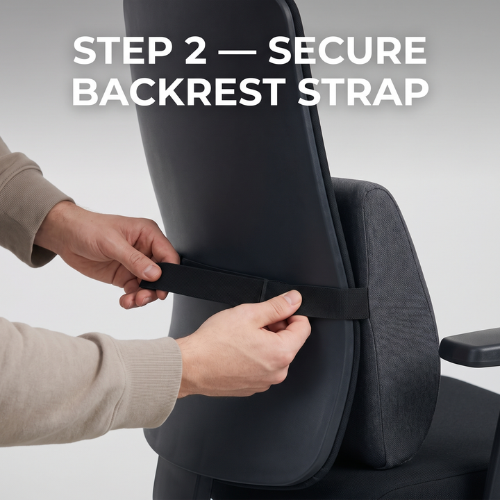 Ergonomic Lumbar Support Seat Cushion with Backrest Memory Foam Chair Cushion for Office Home Study Posture Support Coccyx Relief Cushion for Long Sitting