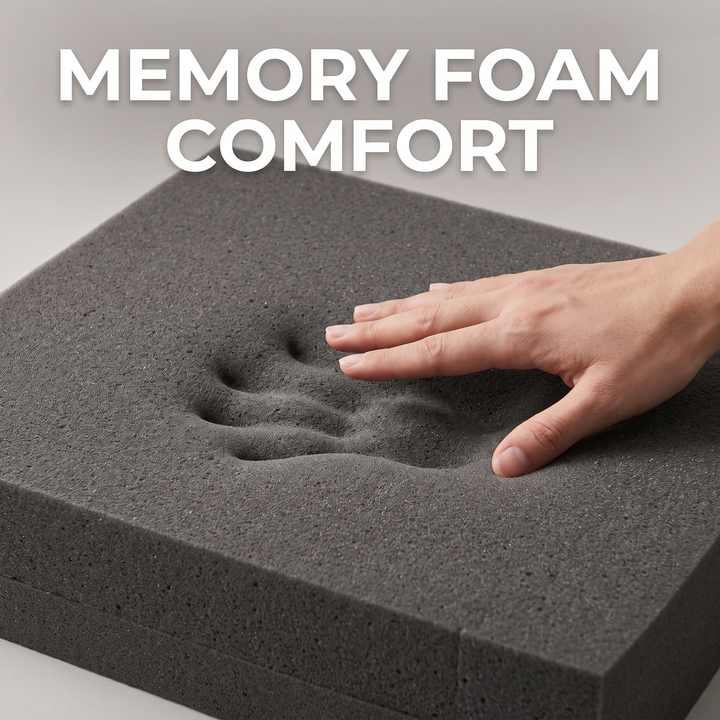 Ergonomic Lumbar Support Seat Cushion with Backrest Memory Foam Chair Cushion for Office Home Study Posture Support Coccyx Relief Cushion for Long Sitting