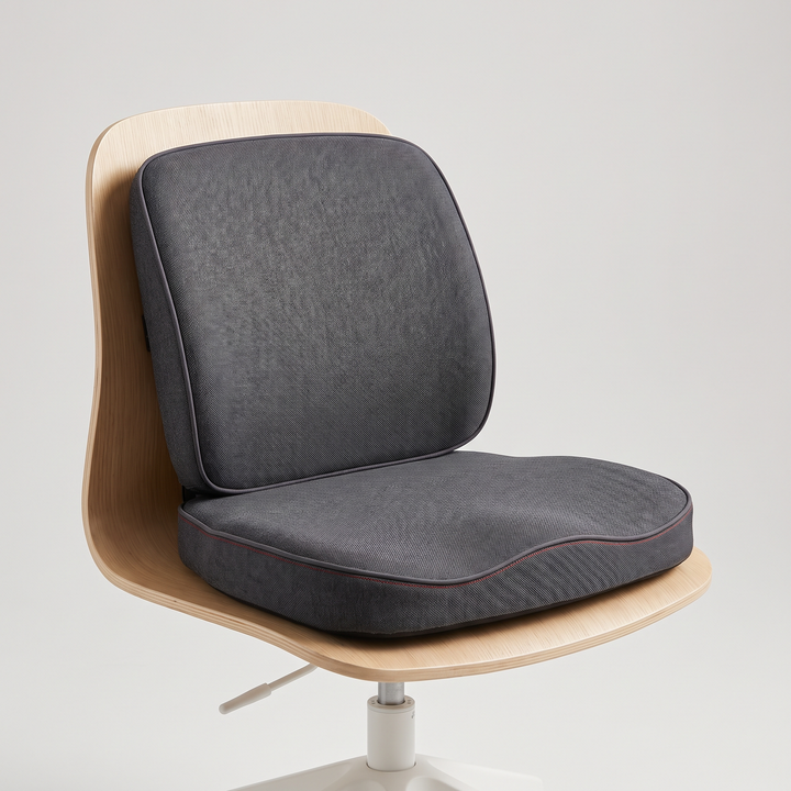 Ergonomic Lumbar Support Seat Cushion with Backrest Memory Foam Chair Cushion for Office Home Study Posture Support Coccyx Relief Cushion for Long Sitting