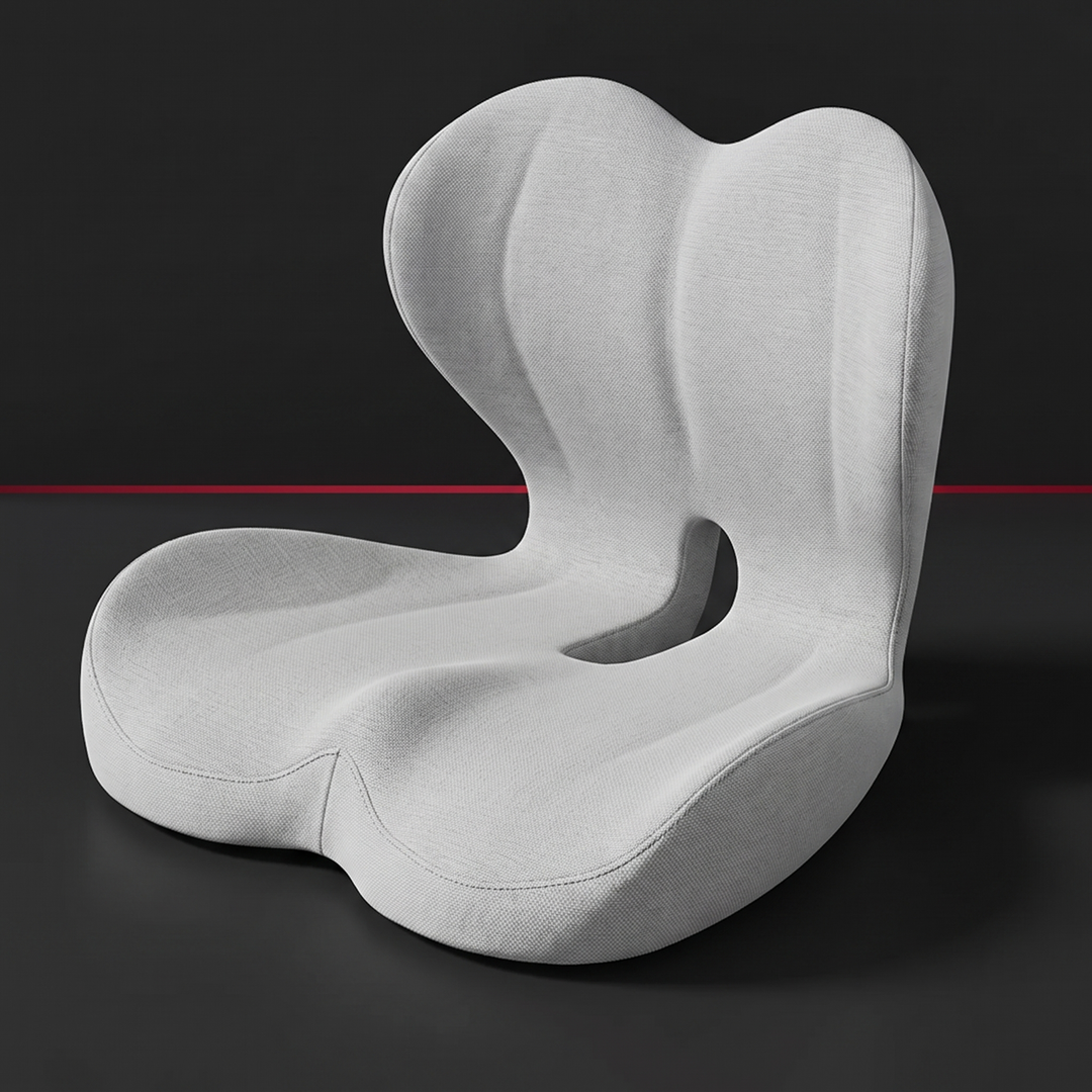 Ergonomic Lumbar Support Seat Cushion with Memory Foam Backrest Pad for Office Chair Car Seat Wheelchair Coccyx Tailbone Relief Back Support Cushion