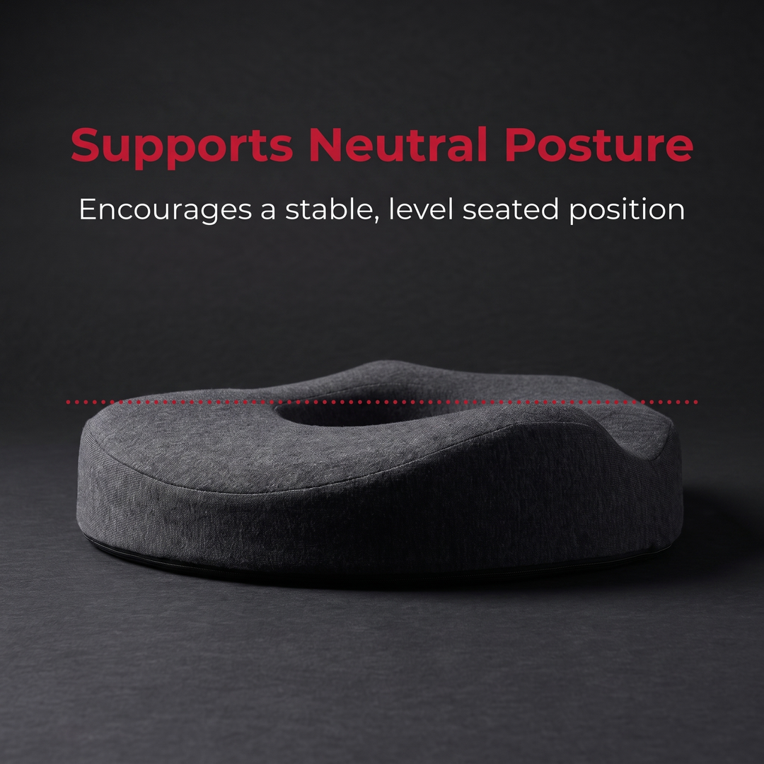Ergonomic Memory Foam Donut Seat Cushion Coccyx Support Pillow for Tailbone Pain Sciatica Hemorrhoids Pressure Relief Office Chair Home Use