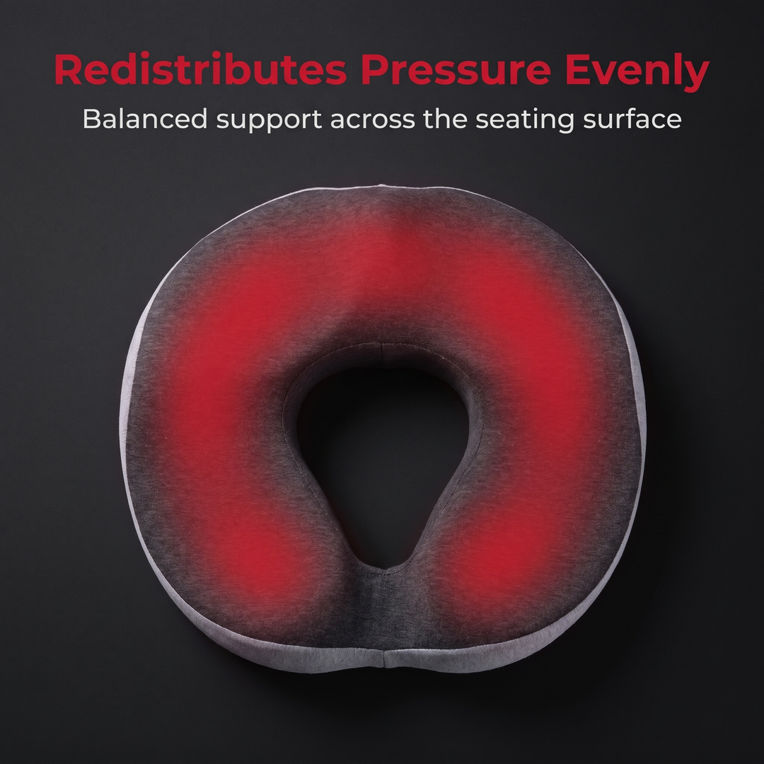 Ergonomic Memory Foam Donut Seat Cushion Coccyx Support Pillow for Tailbone Pain Sciatica Hemorrhoids Pressure Relief Office Chair Home Use