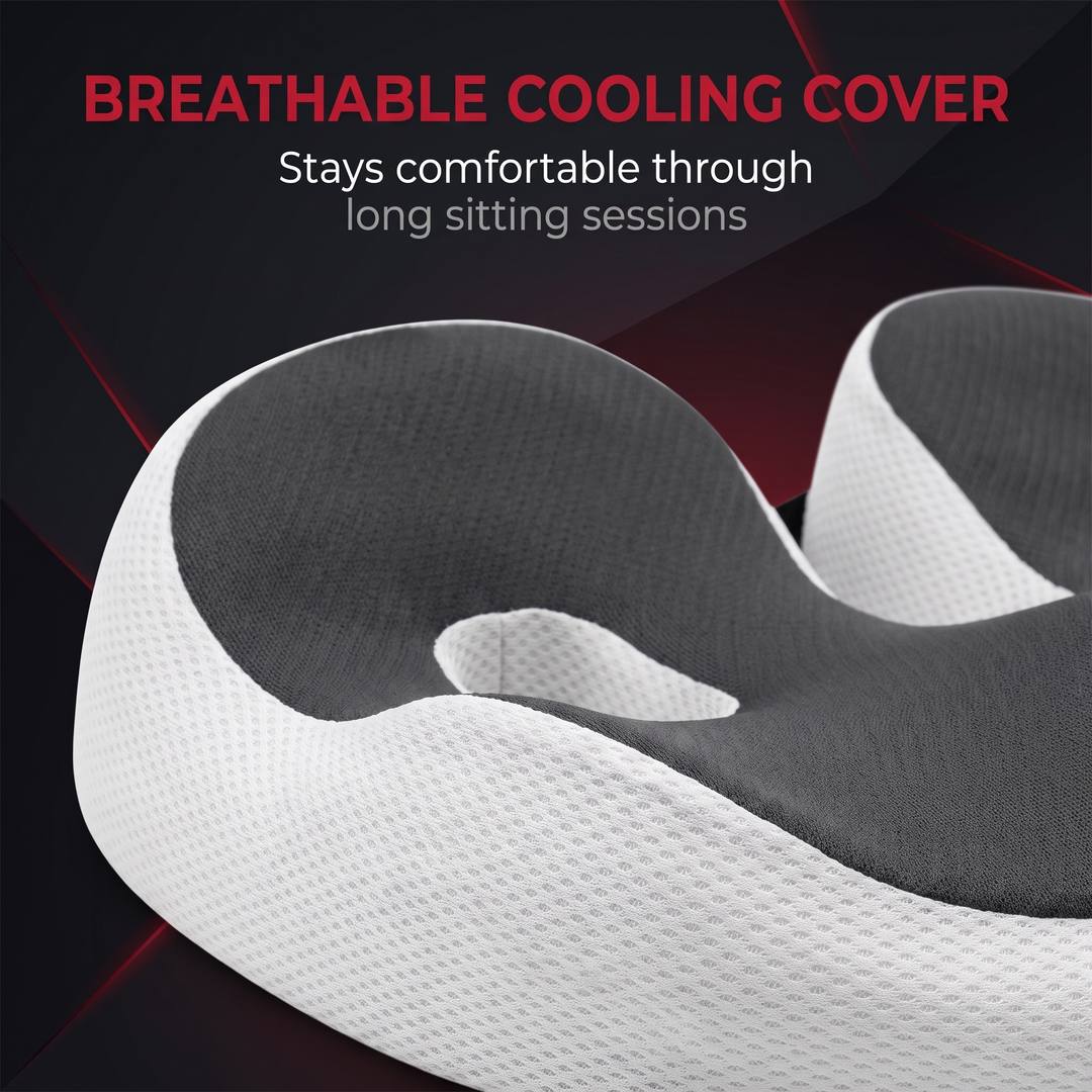 Ergonomic Memory Foam Seat Cushion Coccyx Tailbone Pain Relief Cushion Pressure Relief Office Chair Pad Slow Rebound Foam Sitting Pad for Home Office Wheelchair Daily Use